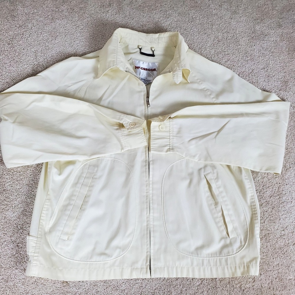 Vintage McGregor Men's Drizzler Golf Jacket M Yellow Full Zip 70s
